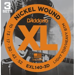 D'Addario EXL140-3D, 010 -052 (3-pack)